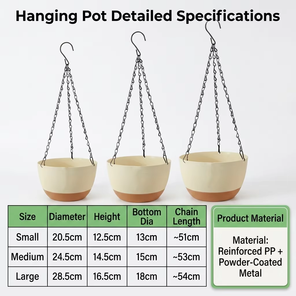 Spider Plant Hanging - 현대적인 일상용 이중 색상 걸이형 화분