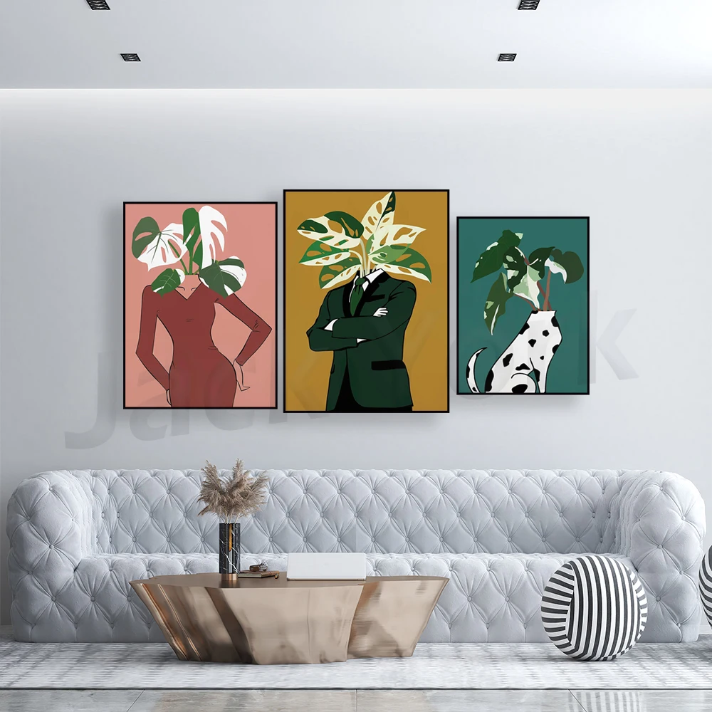 버건디 드레스 포스터를 입은 몬스테라 알보(Monste - Monstera Adansonii 리뷰 및 가격